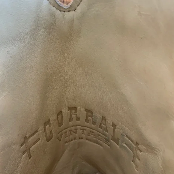 Corral cowgirl boots sz 8 tan and turquoise western country coastal *flaw - Picture 5 of 6